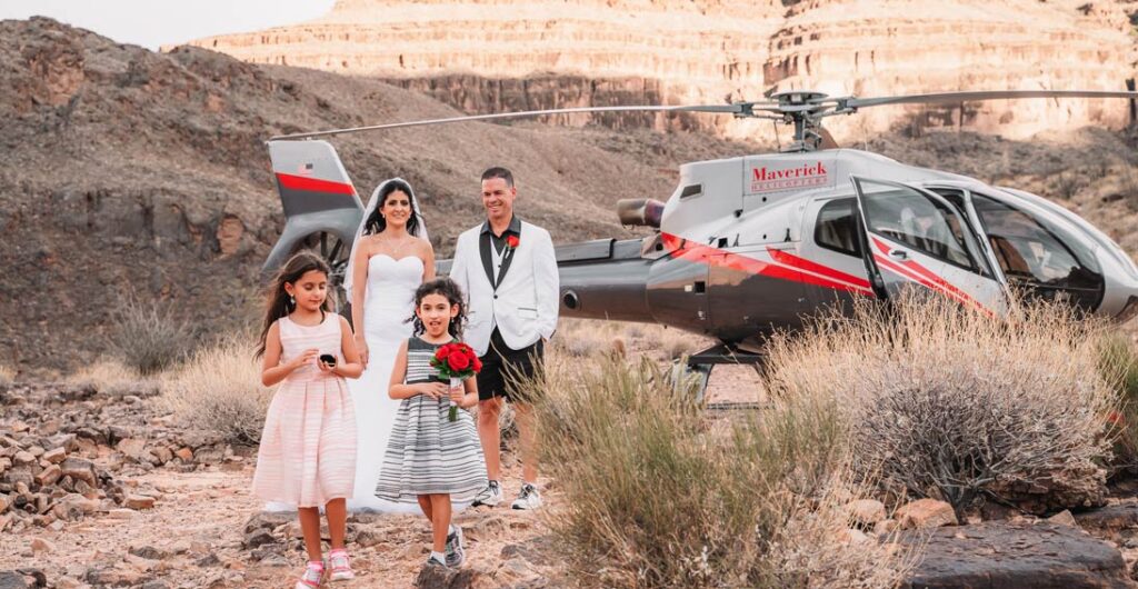 Wedding by helicopter