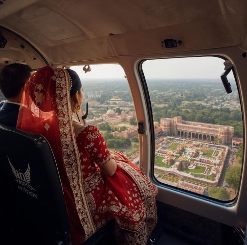 Private helicopter rent in Gujarat for weddings, VIP travel, and exclusive aerial experiences