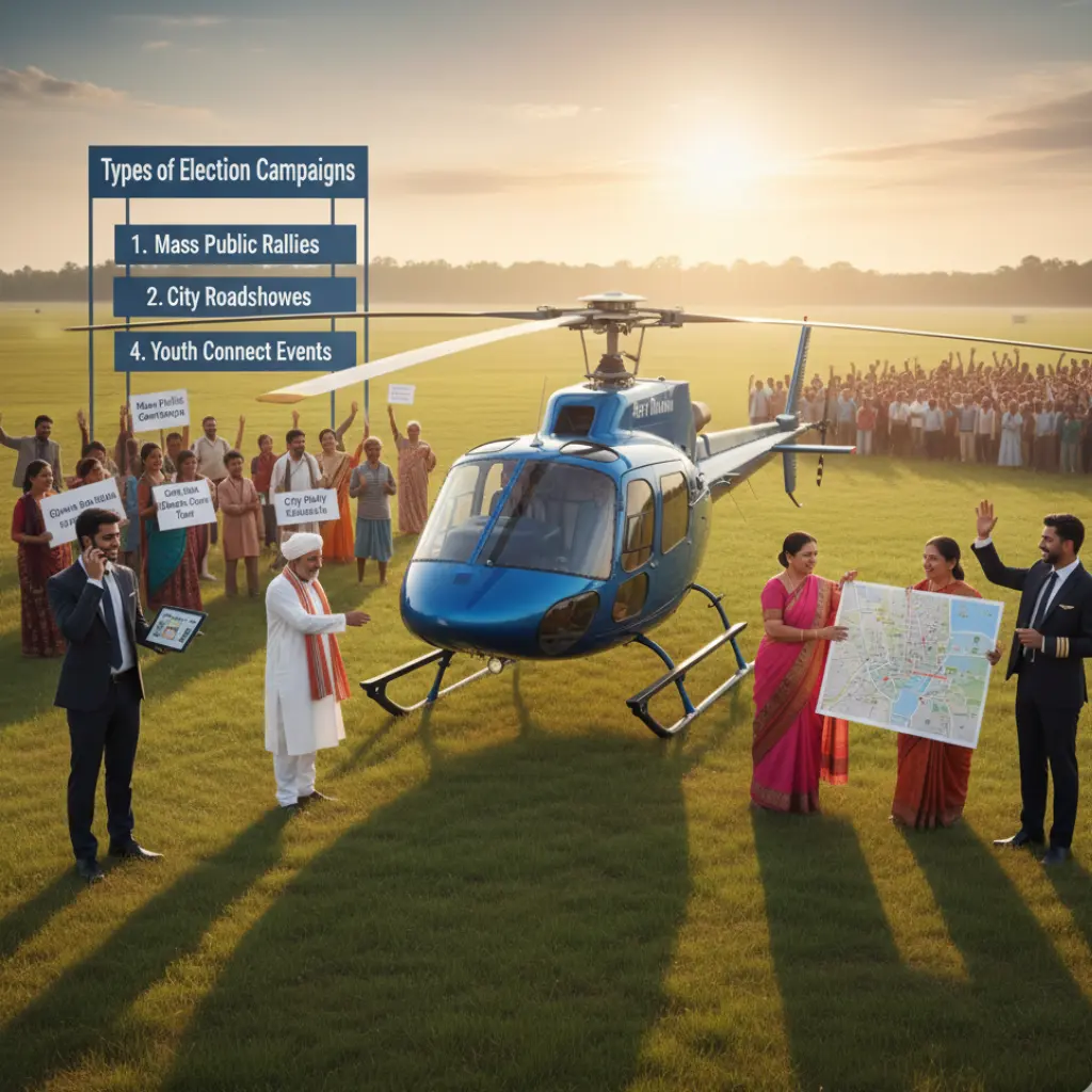Types of campaign you can book a helicopter for election