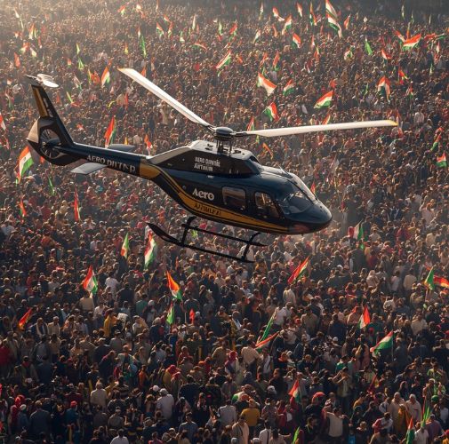 Helicopter booking for election campaign in Assam by Aero Divine Aviation