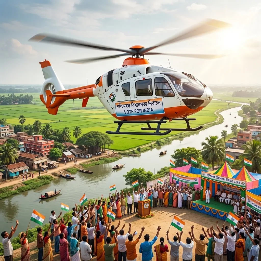 Helicopter for election campaign in west bengal