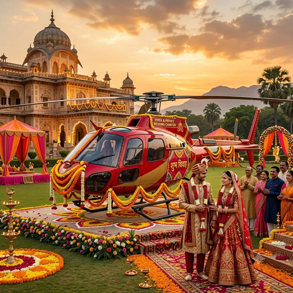 Helicopter for wedding in gujarat