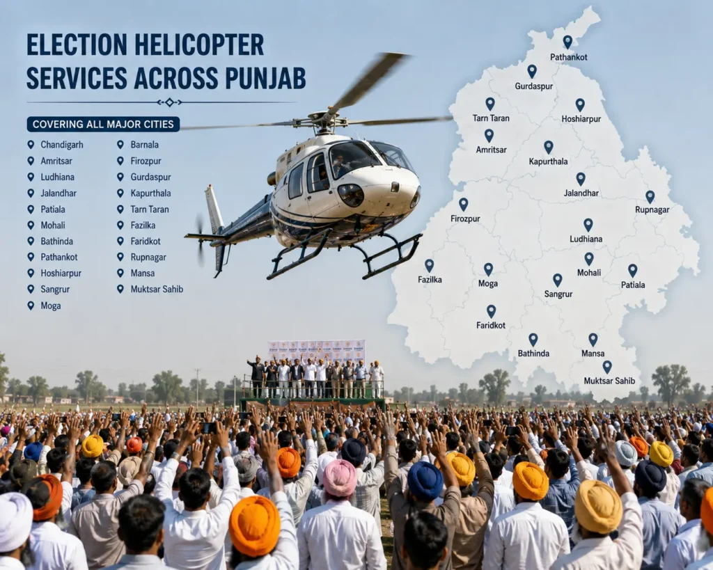 Election helicopter services across Punjab for political campaigns