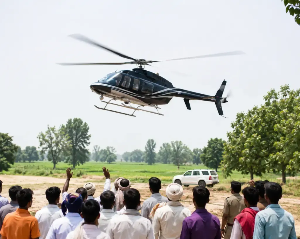helicopter for election campaign in uttar pradesh