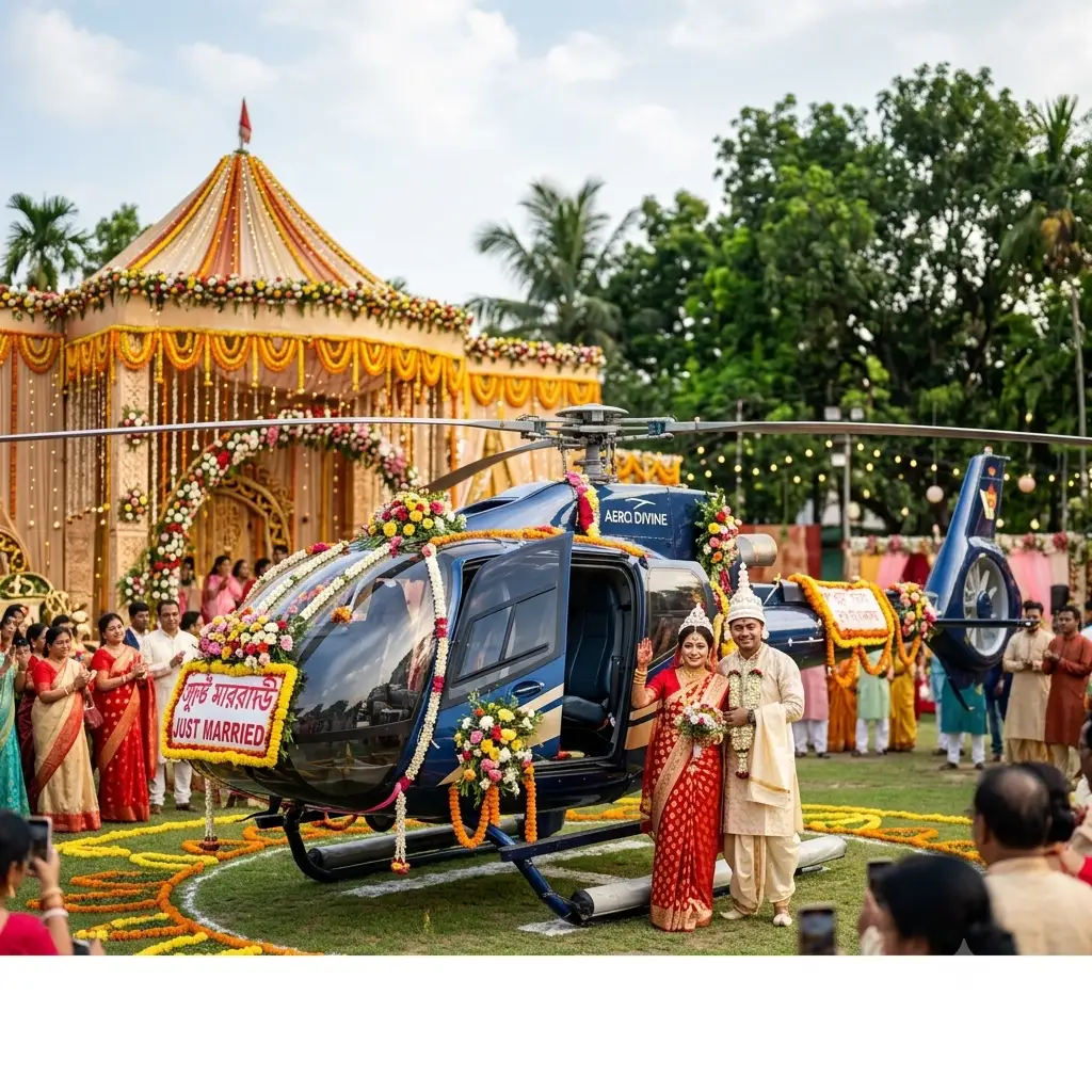 helicopter for wedding in west bengal