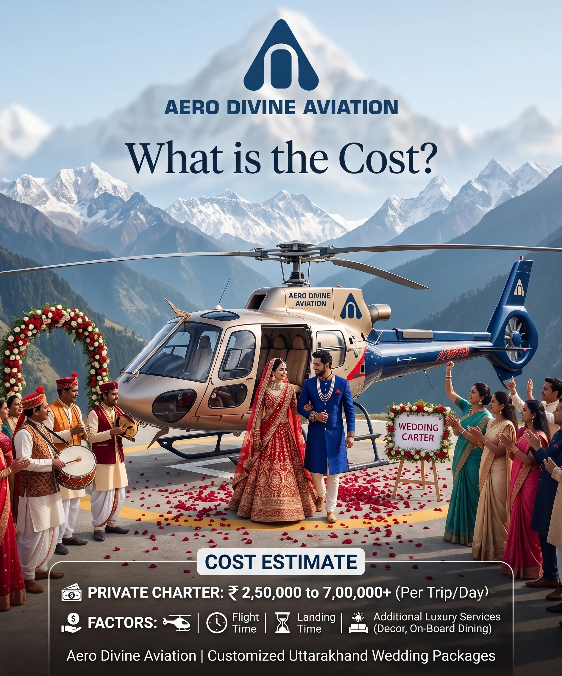 How Much Does Helicopter Booking for Wedding in Uttarakhand Cost